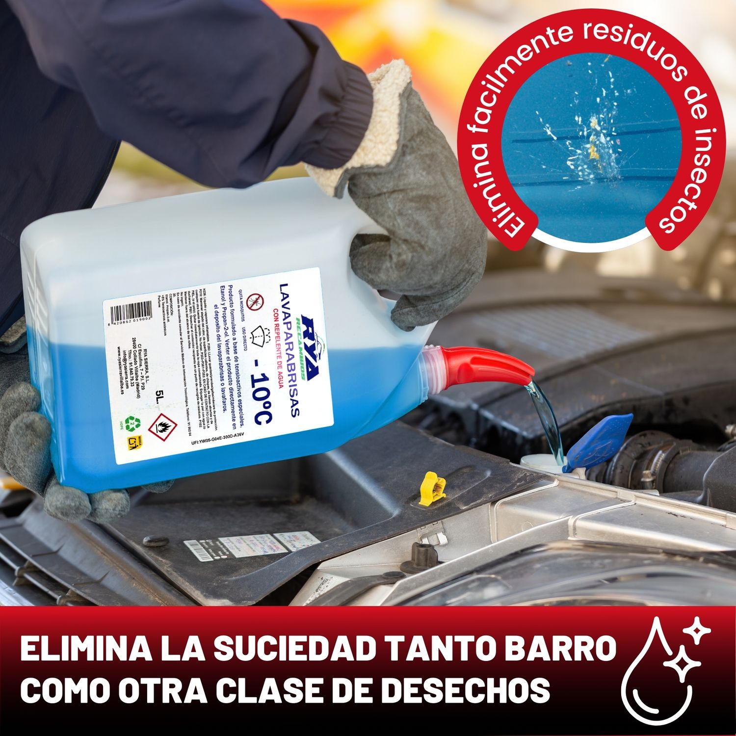 🚘 Lavaparabrisas RYA: visibilidad, seguridad y cuidado del parabrisas todo el año